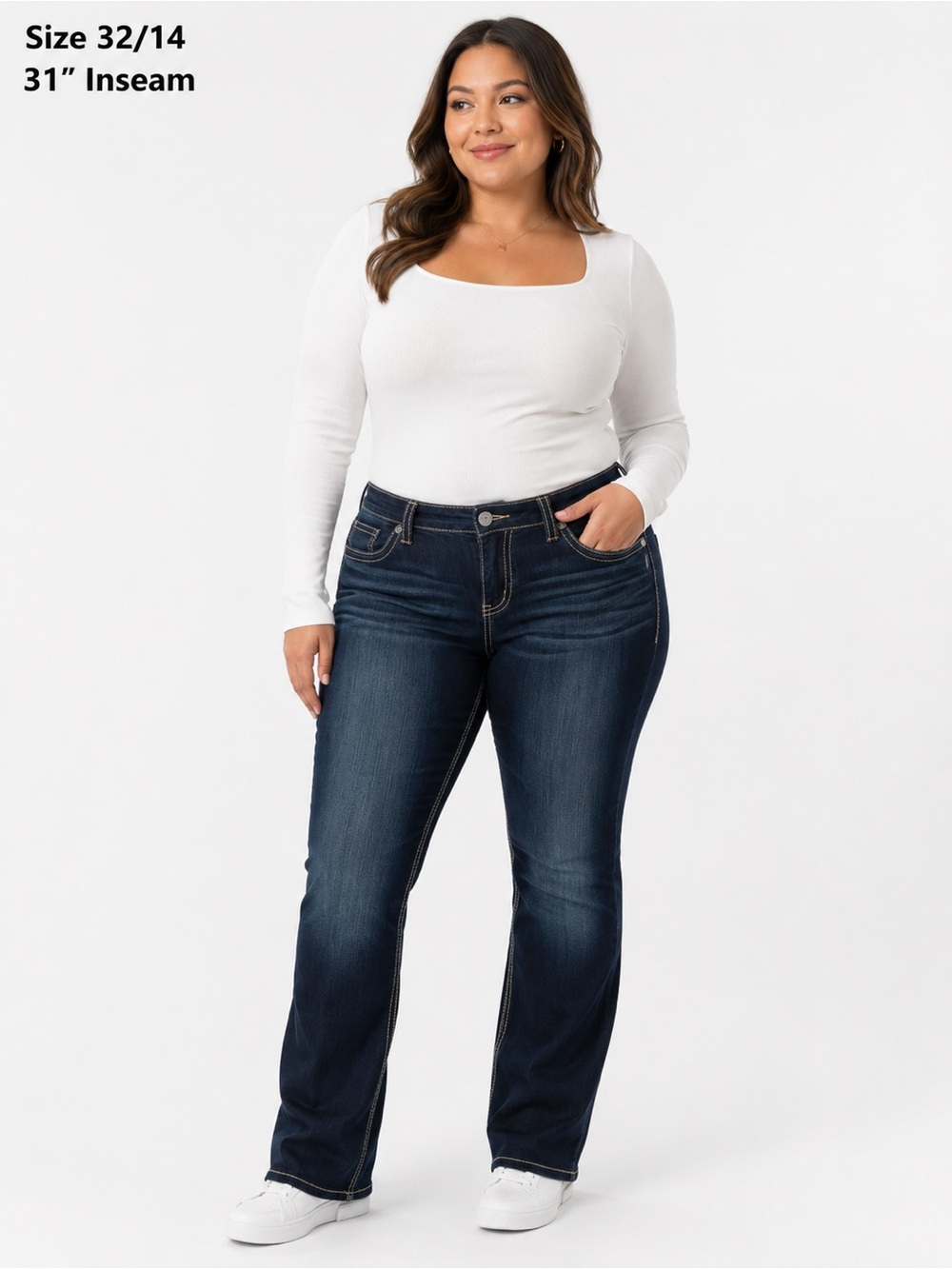 Silver Jeans Women's Boot Cut Jeans - Dark Blue Wash